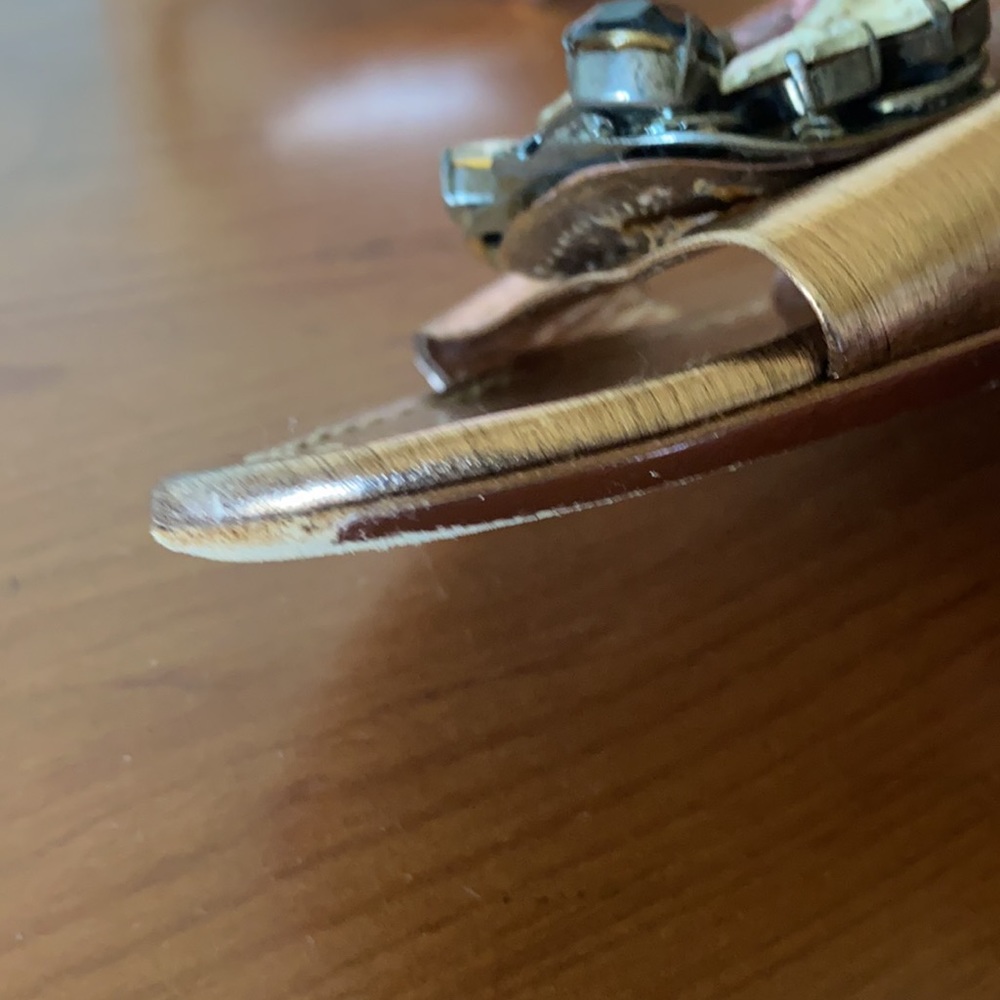 Miu Miu Bronze Jeweled Sandals - Picture 5 of 8